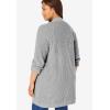 Woman Within Plus Size Button-Front Shaker Cardigan Sweater(Heather Grey)