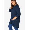 Woman Within Plus Size Button-Front Shaker Cardigan Sweater(Navy)