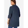 Woman Within Plus Size Button-Front Shaker Cardigan Sweater(Navy)