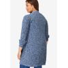 Woman Within Plus Size Button-Front Shaker Cardigan Sweater(Royal Navy White Marled)