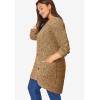 Woman Within Plus Size Button-Front Shaker Cardigan Sweater(Soft Camel Ivory Marled)