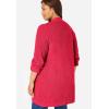 Woman Within Plus Size Button-Front Shaker Cardigan Sweater(Vivid Red)