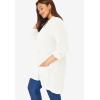 Woman Within Plus Size Button-Front Shaker Cardigan Sweater(White)