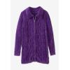 Woman Within Plus Size Chenille Zip Cable Cardigan Sweater(Chocolate)