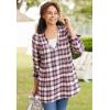 Woman Within Plus Size Flannel Tunic With Layered Look(French Blue Cozy Plaid)