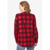 Woman Within Plus Size Flannel Tunic With Layered Look(Midnight Plum Plaid)