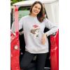 Woman Within Plus Size Fleece Holiday Sweatshirt(Emerald Green Reindeer)