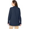 Woman Within Plus Size Long-Sleeve Pointelle Cardigan Sweater(Navy)