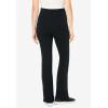 Woman Within Plus Size Tall Stretch-Cotton Knit Pull-On Bootcut Pocket Leggings(Black)