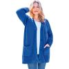 Woman Within Plus Size Button-Front Shaker Cardigan Sweater(Bright Cobalt)