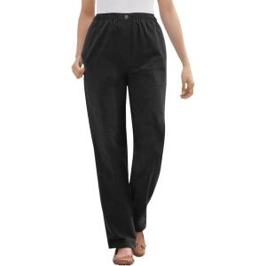 Woman Within Plus Size Petite 7-Day Corduroy Straight-Leg Pant(Black)