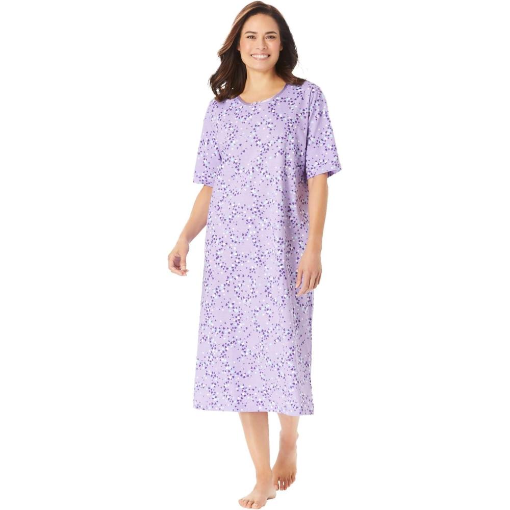 imageDreams amp Co Plus Size Long Tagless SleepshirtSoft Iris Hearts