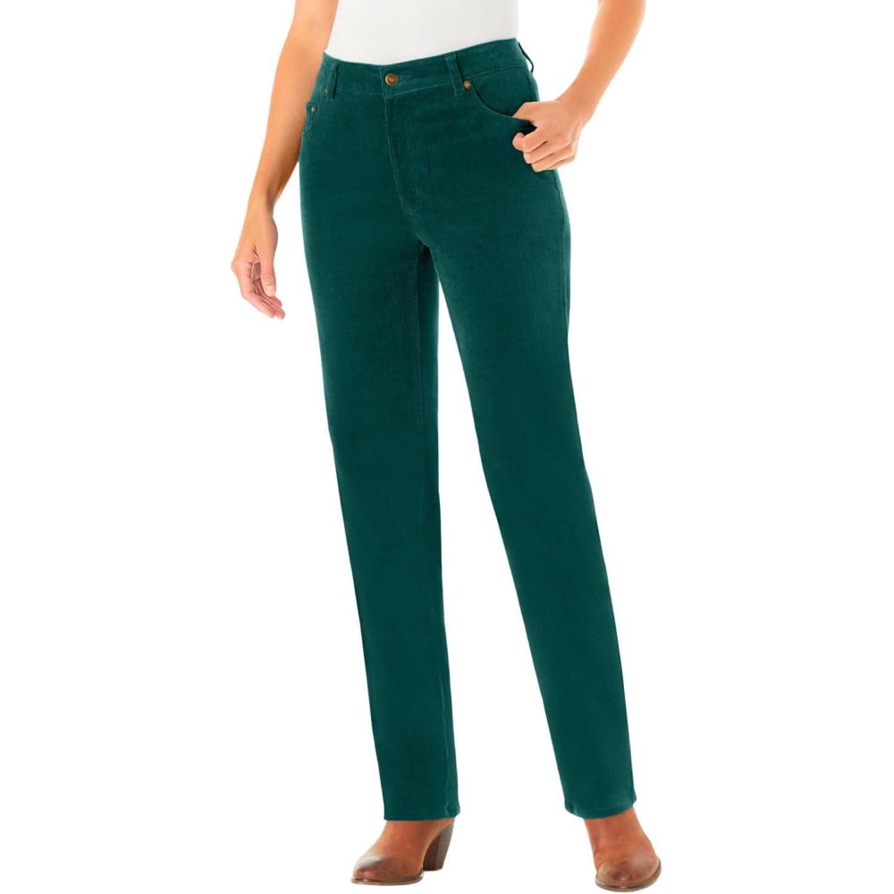 imageWoman Within Plus Size Corduroy Straight Leg JeansEmerald Green