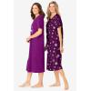 Dreams & Co. Plus Size 2-Pack Long Sleepshirts(Dark Berry Snowflake)
