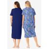 Dreams & Co. Plus Size 2-Pack Long Sleepshirts(Evening Blue Golden Retriever)