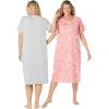 Dreams & Co. Plus Size 2-Pack Long Sleepshirts(Evening Blue Pajamas)