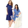 Dreams & Co. Plus Size 2-Pack Long Sleepshirts(Evening Blue Pajamas)