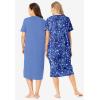 Dreams & Co. Plus Size 2-Pack Long Sleepshirts(French Blue Tie Dye Moon)