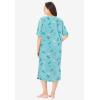 Dreams & Co. Plus Size Long Tagless Sleepshirt(Aqua Mint Dragonfly)