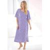 Dreams & Co. Plus Size Long Tagless Sleepshirt(Sky Blue Bias Plaid)
