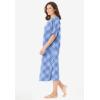 Dreams & Co. Plus Size Long Tagless Sleepshirt(Sky Blue Bias Plaid)