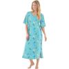 Dreams & Co. Plus Size Long Tagless Sleepshirt(Aqua Mint Dragonfly)