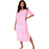 Dreams & Co. Plus Size Long Tagless Sleepshirt(Pink Leopard)