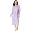 Dreams & Co. Plus Size Long Tagless Sleepshirt(Soft Iris Hearts)