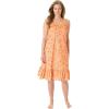 Dreams & Co. Plus Size Sleeveless Knit Chemise Sleepshirt(Honey Peach Floral)