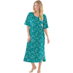 Dreams & Co. Plus Size Long Tagless Sleepshirt(Waterfall Confetti Heart)