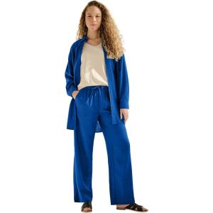 ellos Plus Size Linen-Blend Drawstring Pants(Dark Sapphire)