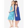 Dreams & Co. Plus Size 2-Pack Sleeveless Sleepshirt(Pretty Aqua Turtle)
