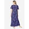 Dreams & Co. Plus Size Long Floral Print Cotton Gown(Evening Blue Birds)