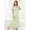Dreams & Co. Plus Size Long Floral Print Cotton Gown(French Blue Garden)