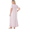 Dreams & Co. Plus Size Long Floral Print Cotton Gown(Pink Ditsy)
