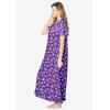 Dreams & Co. Plus Size Long Floral Print Cotton Gown(Plum Burst Bouquet)