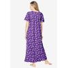 Dreams & Co. Plus Size Long Floral Print Cotton Gown(Plum Burst Bouquet)