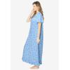Dreams & Co. Plus Size Long Floral Print Cotton Gown(Sky Blue Ditsy)