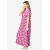 Dreams & Co. Plus Size Long Floral Print Cotton Gown(Strawberry Roses)