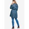 Ellos Plus Size Hooded Anorak Denim Jacket(Medium Stonewash)