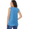 Woman Within Plus Size Perfect Sleeveless Shirred V-Neck Tunic(Azure Blue)