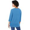Woman Within Plus Size Perfect Three-Quarter Sleeve V-Neck Tunic(Azure Blue)