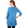 Woman Within Plus Size Perfect Three-Quarter-Sleeve Scoopneck Tunic(Azure Blue)