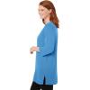 Woman Within Plus Size Perfect Three-Quarter-Sleeve Scoopneck Tunic(Azure Blue)