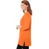 Woman Within Plus Size Perfect Three-Quarter-Sleeve Scoopneck Tunic(Orange Twist)