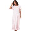Dreams & Co. Plus Size Long Floral Print Cotton Gown(Pink Ditsy)