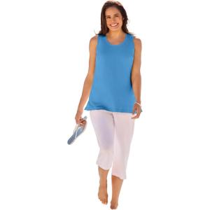 Woman Within Plus Size Perfect Scoopneck Tank (Petite Available)(Azure Blue)