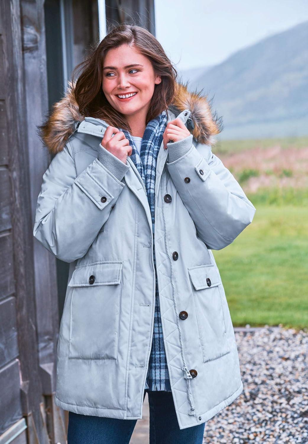 imageWoman Within Plus Size Arctic Parka Jacket amp Hood 34 Long Down Blend Winter CoatEvening Blue