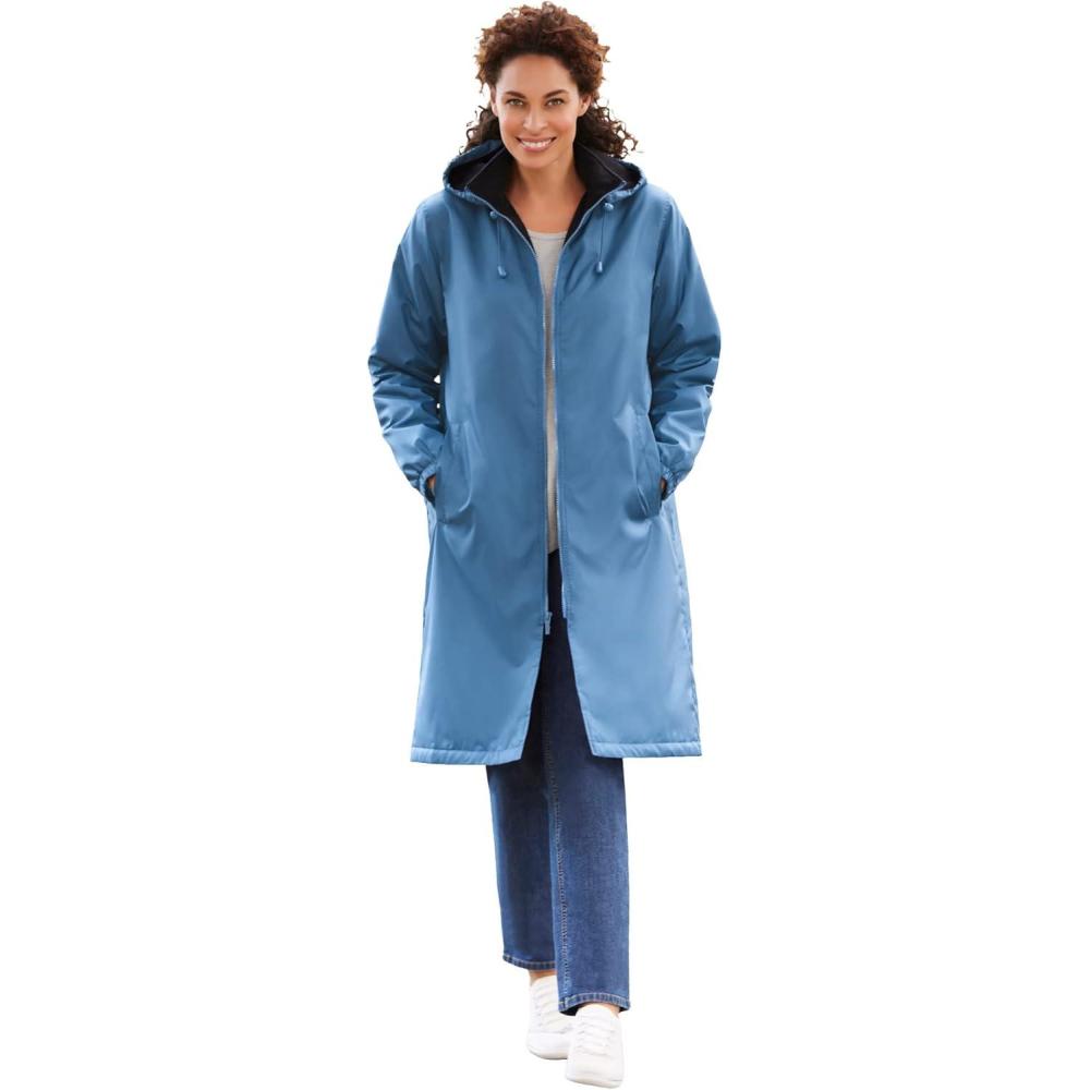 imageWoman Within Plus Size MidLength RaincoatStorm Blue