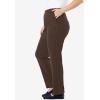 Woman Within Plus Size 7-Day Knit Straight Leg Pant Stretch Elastic Waist (Petite & Tall Available)(Chocolate)